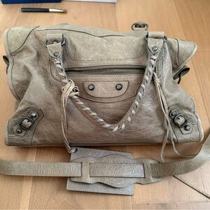 Vintage Balenciaga Taupe Gray City Tote Medium